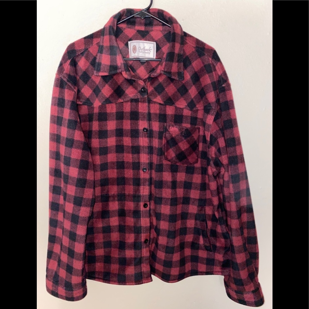 Outback Trading Company Fleece Flannel Top, 3x